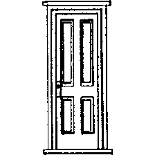 Door: Station Style w/4 Panels 30" x 7'6" pkg(3)