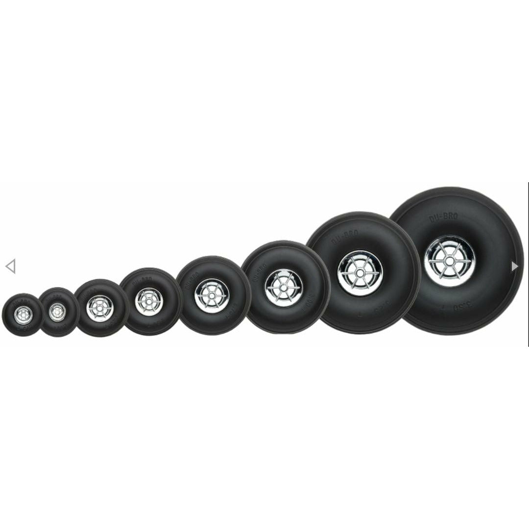 Du-Bro 3-1/2" Dia. Treaded Surface Wheels (2) DUB350T