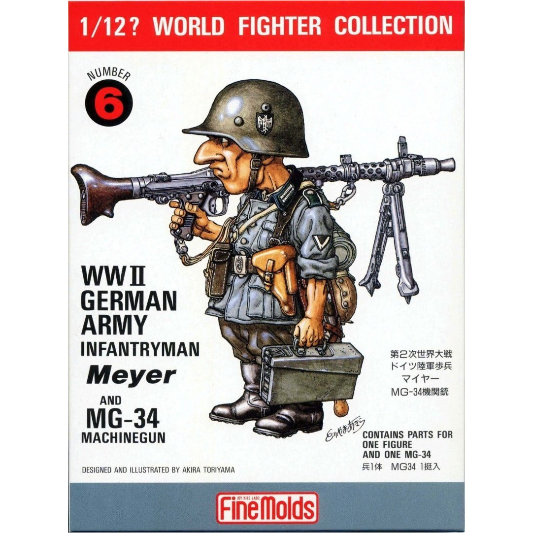 WWII German Army Infantryman Meyer & MG-34 Machine Gun 1/12 by Fine Molds