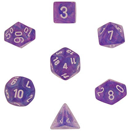Chessex Borealis 7-Die Set Purple/White CHX27407