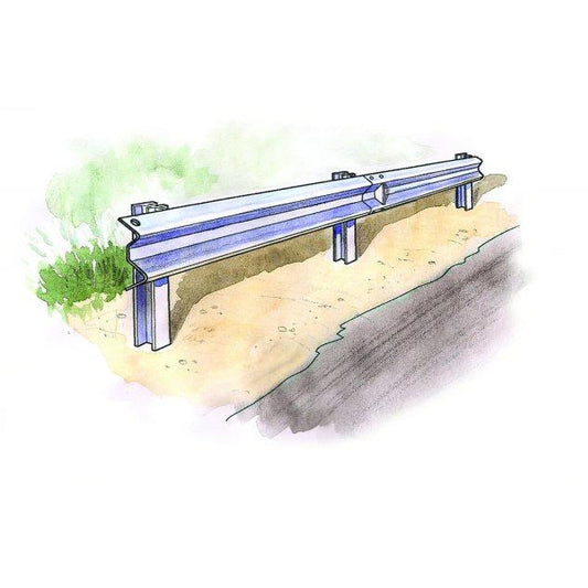 Guard Rail and Road Section 1/24 Car Accessory Model Kit #3864 by Italeri