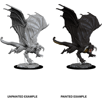 D&D Unpainted Mini - Young Black Dragon 73682