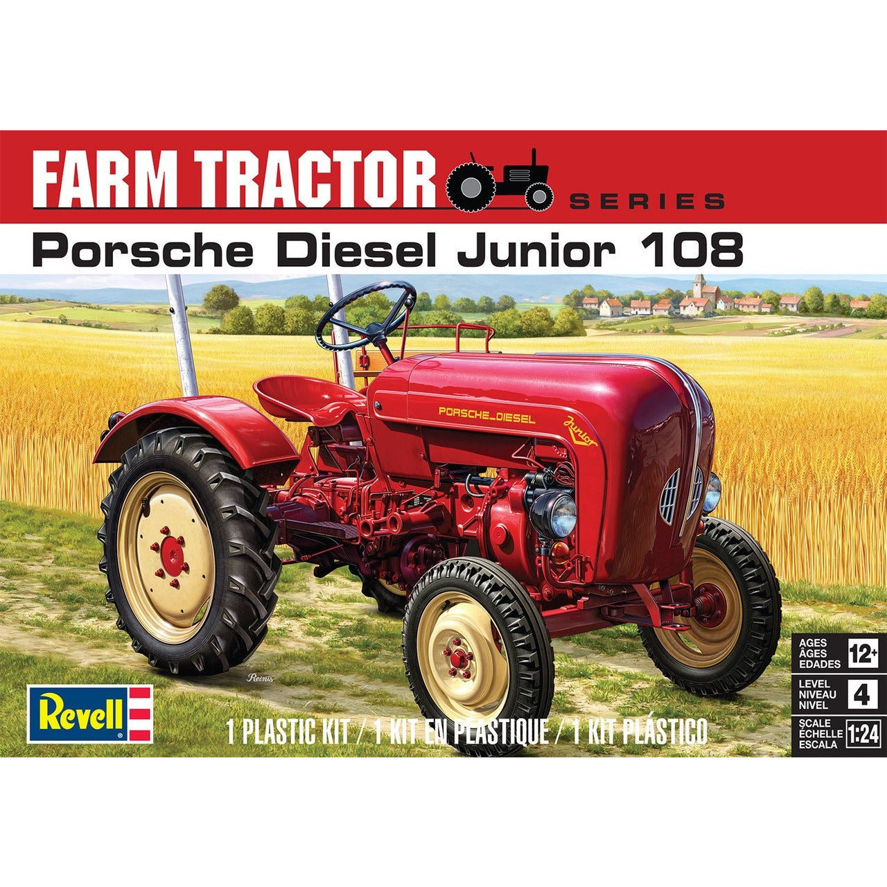 Porsche Diesel Junior 108 Tractor 1/24 Snap Together Model Vehicle Kit #4485 by Revell