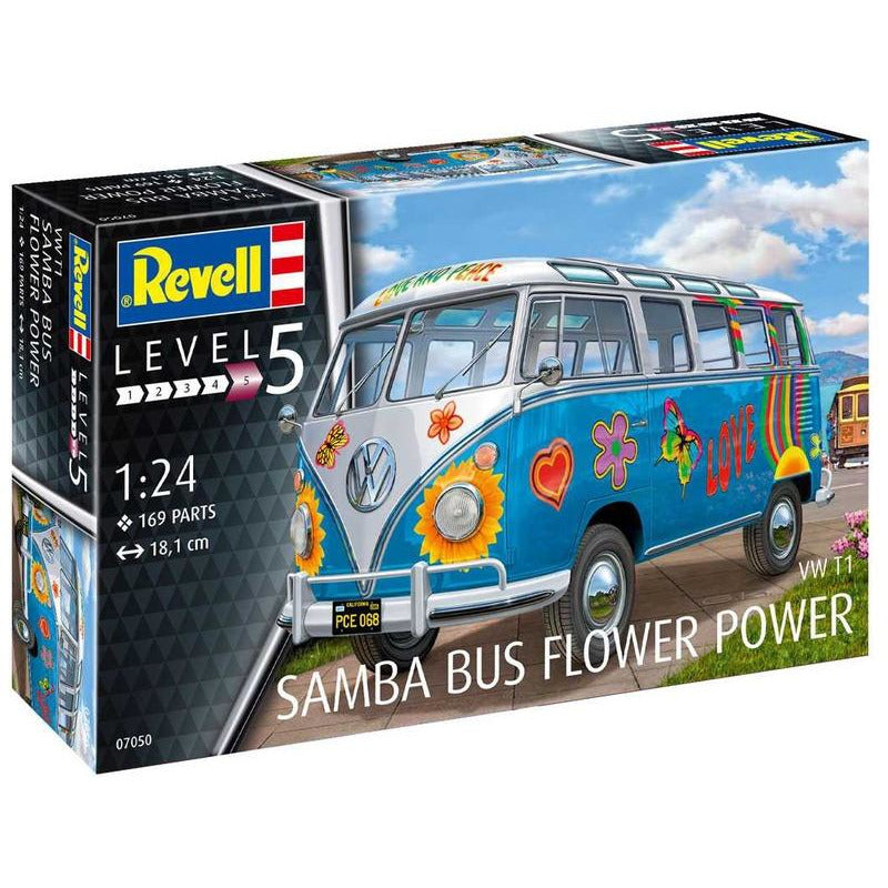 VW Samba Bus "Flower Power" 1/24 Model Car Kit #7050 by Revell