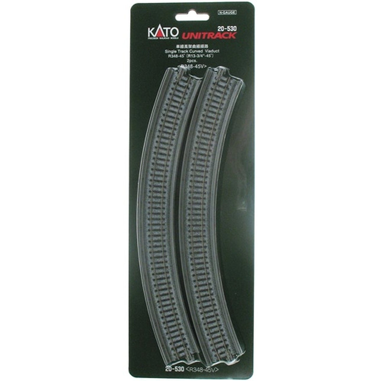 UniTrack N Curved Single Track Viaduct Track R13 3/4" - 45° 2 Pieces