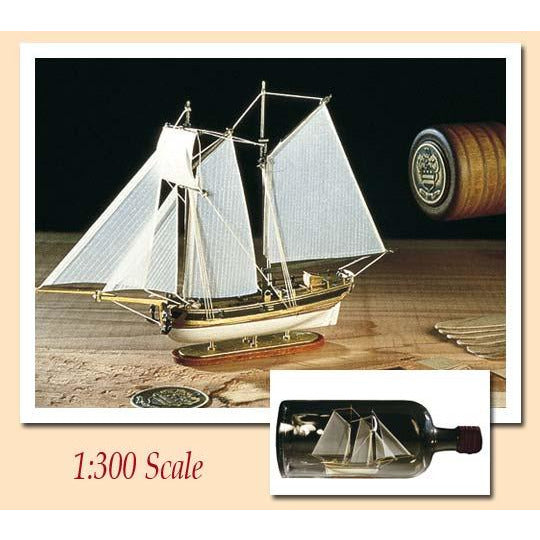 American Armed Schooner 1775 "Hannah" George Washington Naval Squadron Ship in a Bottle