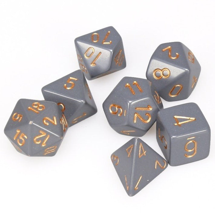 Chessex Opaque 7-Die Set Dark-Grey/Copper CHX25420