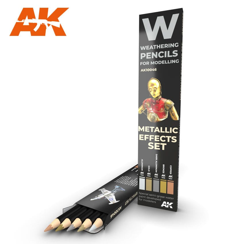 AK-10046 Watercolor Pencil Set - Metallic Effects Set