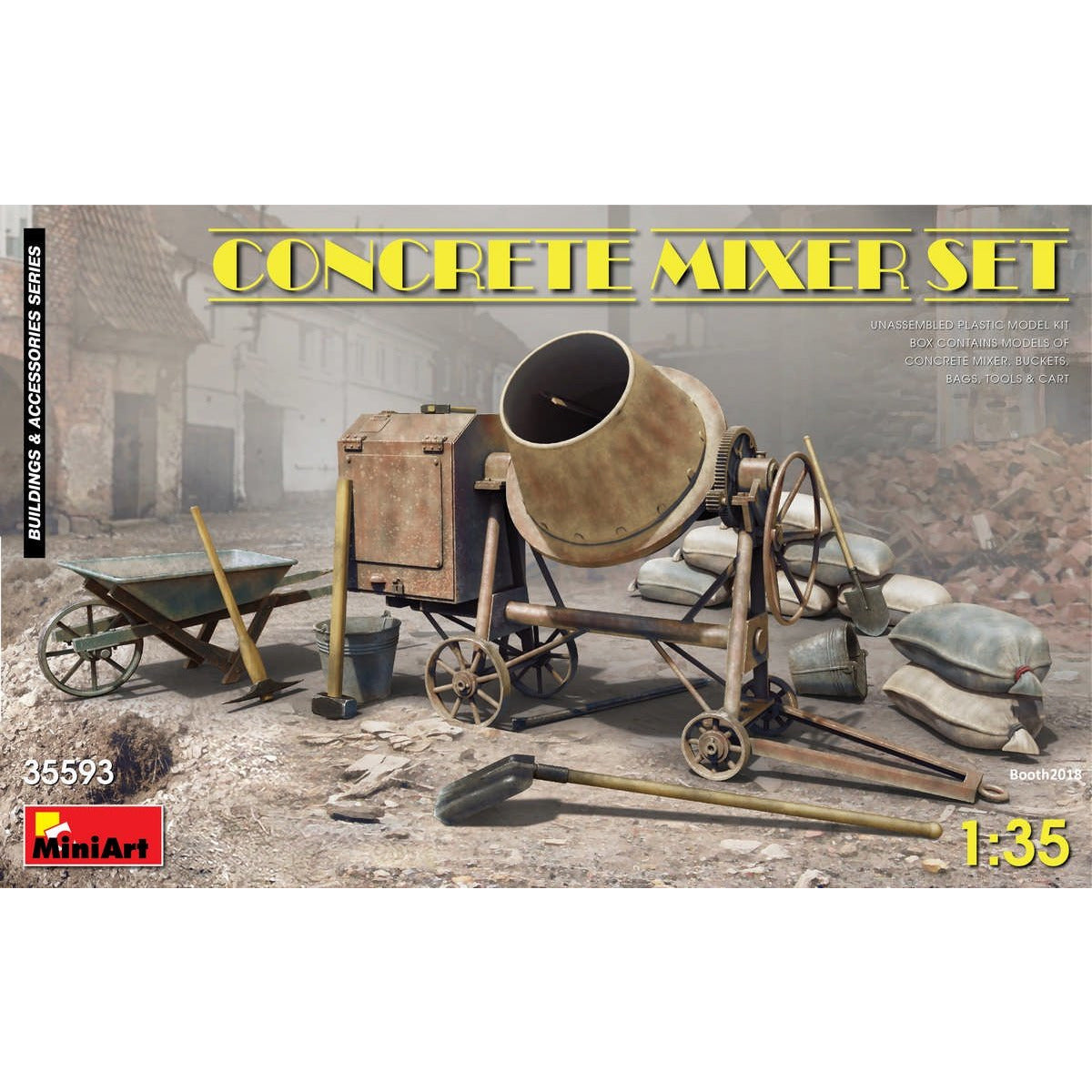Concrete Mixer Set #35593 1/35 Scenery Kit by MiniArt
