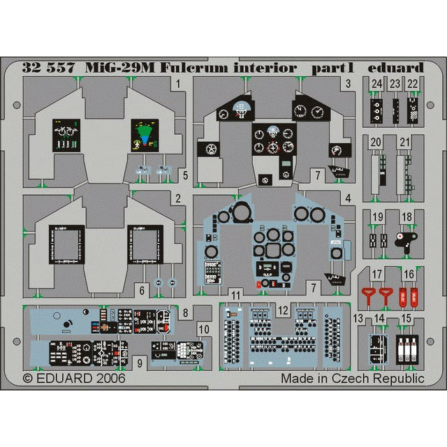 Mig29M Fulcrum Interior for TSM (Painted) 1/32 #32557 by Eduard