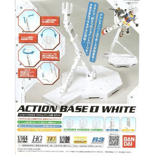 Action Base 1 (White) 1/100 Gunpla Stand #0148217 by Bandai