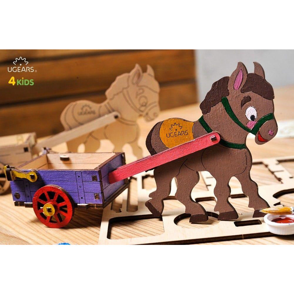 3-D Coloring Puzzle Donkey by Ugears