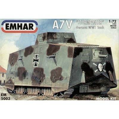 WWI A7V Sturmpanzer Tank 1/72 #5003 by Emhar