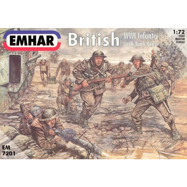 WWI British Infantry w/Tank Crew (52) 1/72 #7201 by Emhar