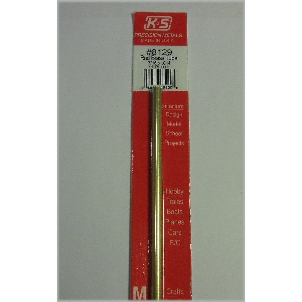 K&S Round Brass Tube - 3/16" OD KSE8129