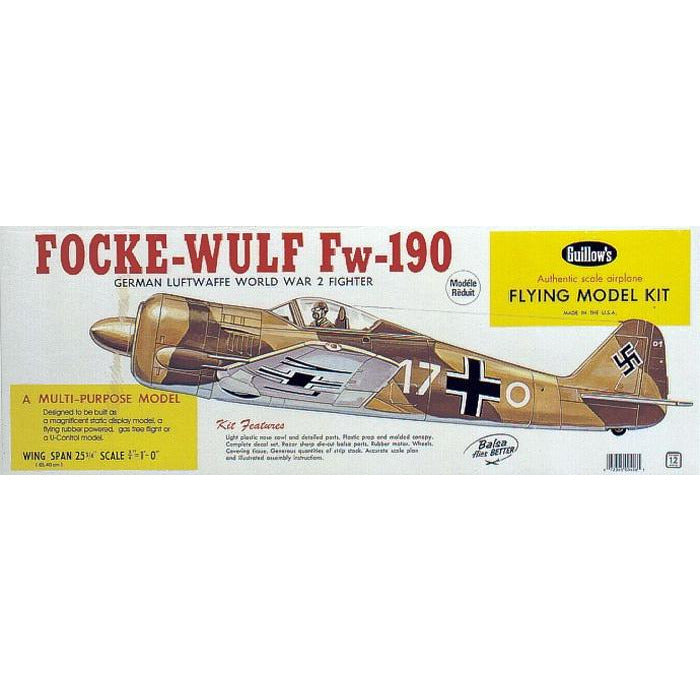 Guillows Flying Model Balsa Focke-Wolf Fw190