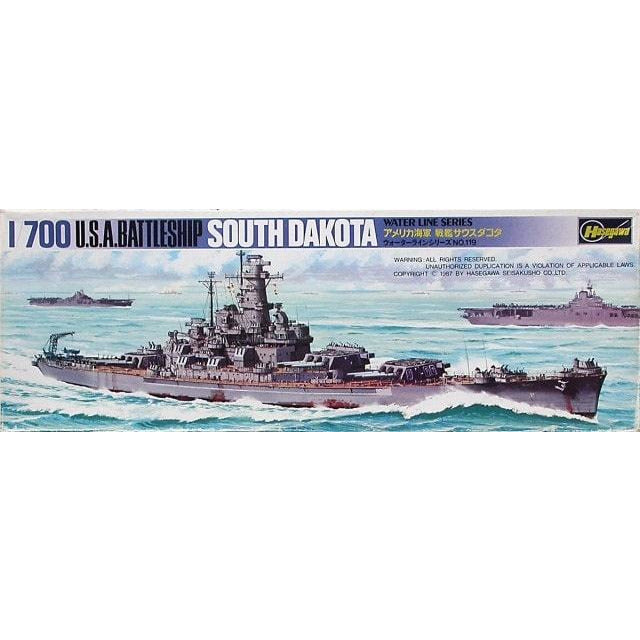 USS South Dakota 1/700 Model Ship Kit #49607 by Hasegawa