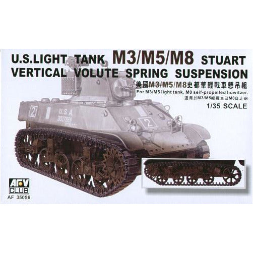 U.S. Light Tank M3/M5/M8 Stuart Vertical Volute Spring Suspention 1/36 #AF35056 by AFV Club