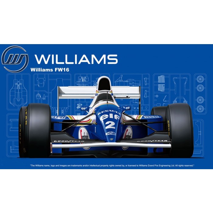 Williams FW16 Renault 1994 (San MarinoGP/Brazilian GP/Pacific GP) 1/20 Model Car Kit #092196 by Fujimi