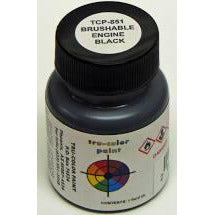 Flat Brushable Color Acrylic Paints - 1oz 29.6mL - Engine Black