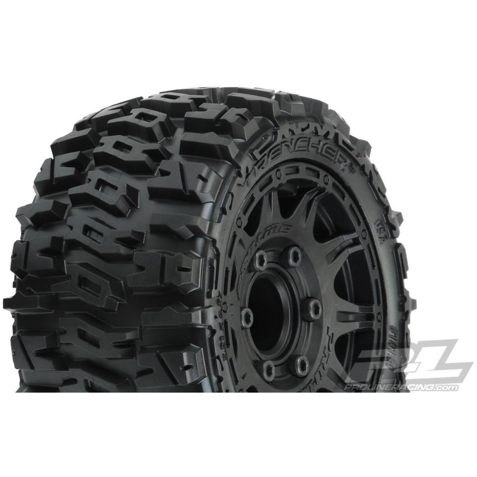 Pro-Line PRO10159-10 Trencher LP 2.8" All Terrain Tires Mounted on Raid Black 6x30 Removable Hex Wheels (2) for Rustler 2wd & 4wd Front and Rear