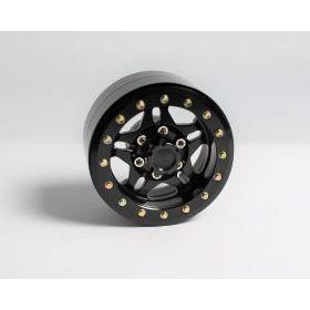 APS 1.9" 5-Spokes Beadlock Wheels(4) for Crawlers Black APS28501K
