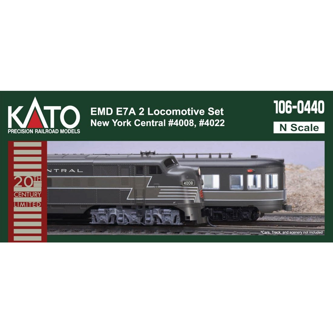 N EMD E7A NYC 2-LOCOMOTIVE SET, #4008 + #4022