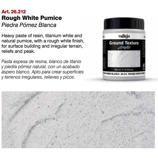 Vallejo Texture VAL26212 STONE-FINE WHITE PUMICE (200ML)