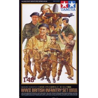 WWII British Infantry Set European #32526 1/48 Figure Kit by Tamiya
