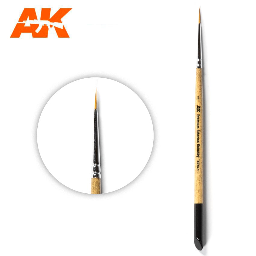 AK Interactive Premium Siberian Kolinsky Brush 1 #AK-AKSK-1
