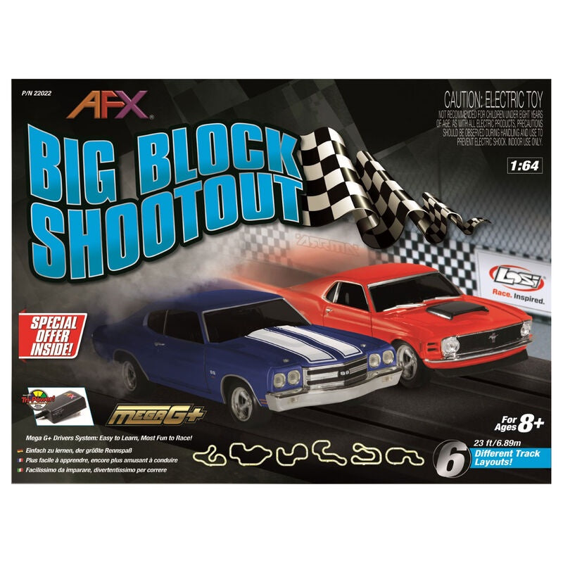 Big Block Shootout HO Slot Car Set  (23' 2 Lanes)