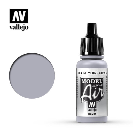 Vallejo Model Air 71.063 Silver (Metallic) 17mL