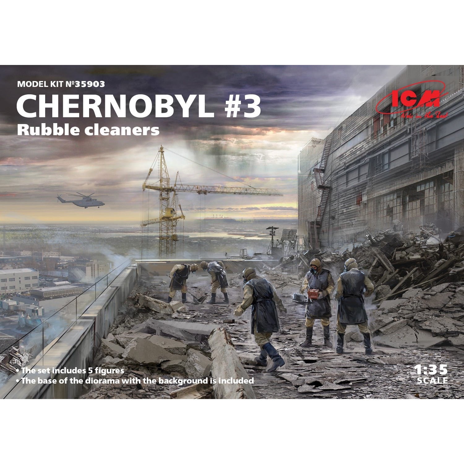 Chernobyl #3 Rubble cleaners (5 figures) 1/35 Scale by ICM