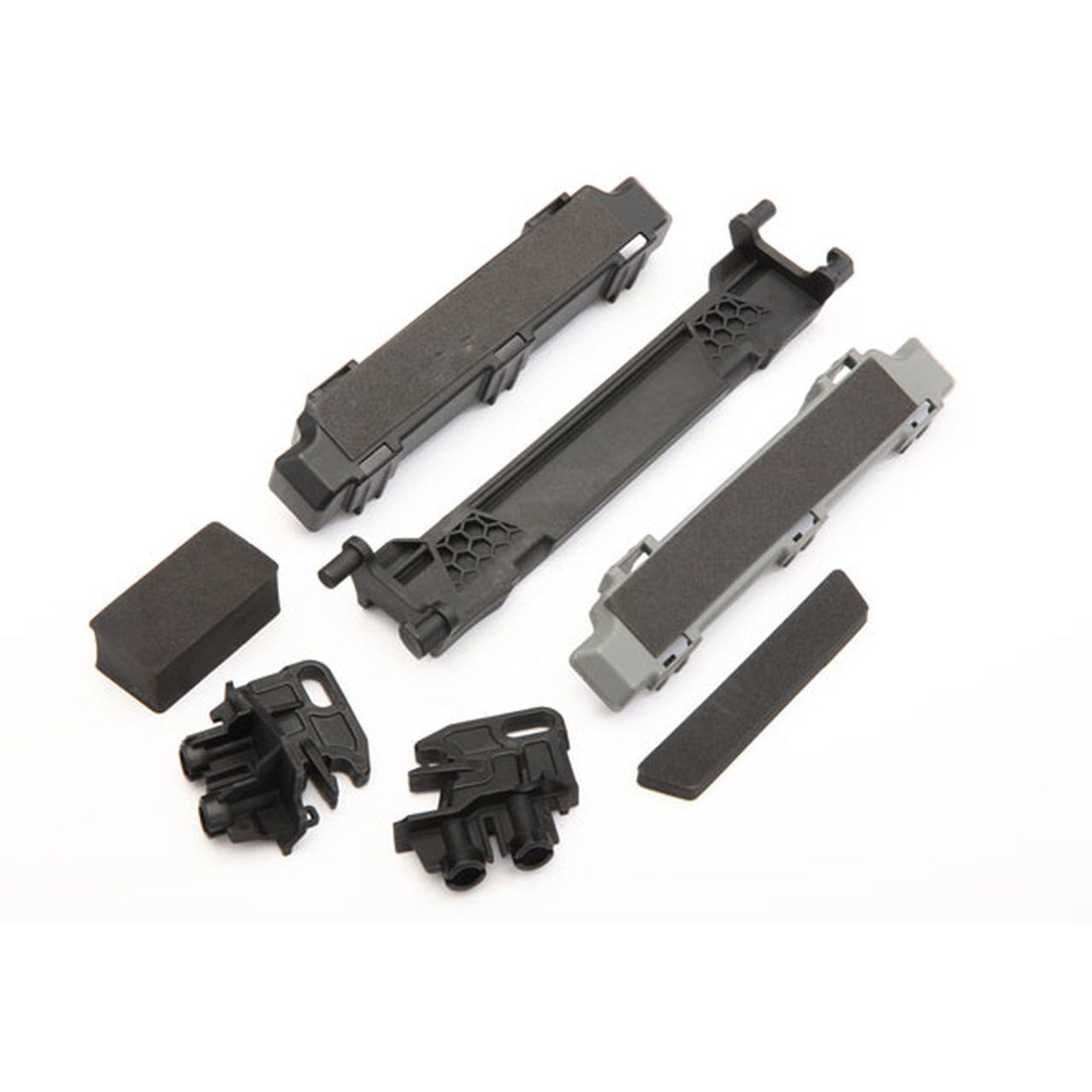 TRA8919 Battery hold-down / mounts (front and rear) / battery compartment spacers / foam pads