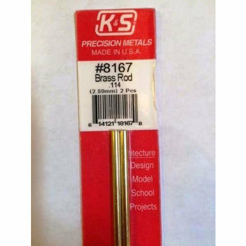 K&S Solid Brass Rod - .114" KSE8167