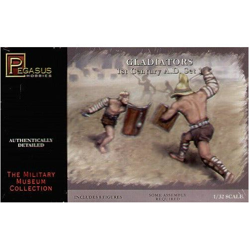 Gladiator 1st Century A.D. Set 1 1/32 Figure Kit by Pegasus Hobbies