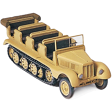 Former German Army WWII SdKfz 11 Series Medium Half-Track (Plastic Kit) -- Engineer Version, Troop Transport