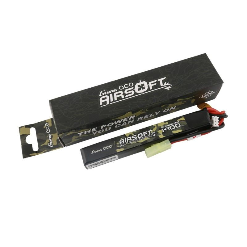 Gens Ace Airsoft 1400mAh 2S1P 7.4V 25C LiPo Tamiya Plug