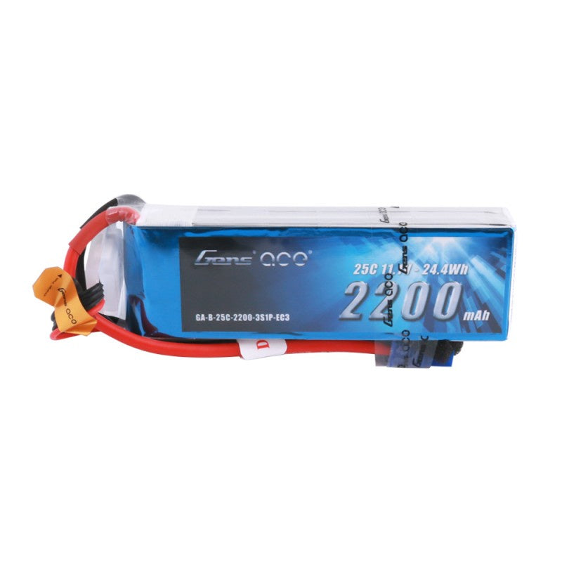 Gens Ace 2200mAh 3S 11.1V 25C LiPo EC3 Plug Soft Case