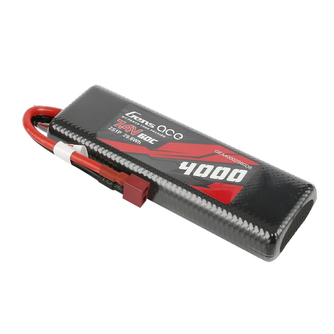 Gens Ace 2s LiPo Battery 60C (7.4V/4000mAh) w/T-Style Connector