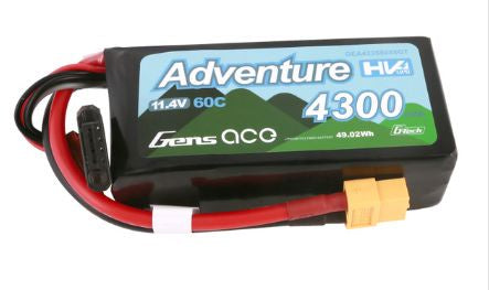 Gens Ace G-Tech Smart 3S LiHV Battery 60C (11.4V/4300mAh) w/XT60 Connector - GEA433S60X6GT