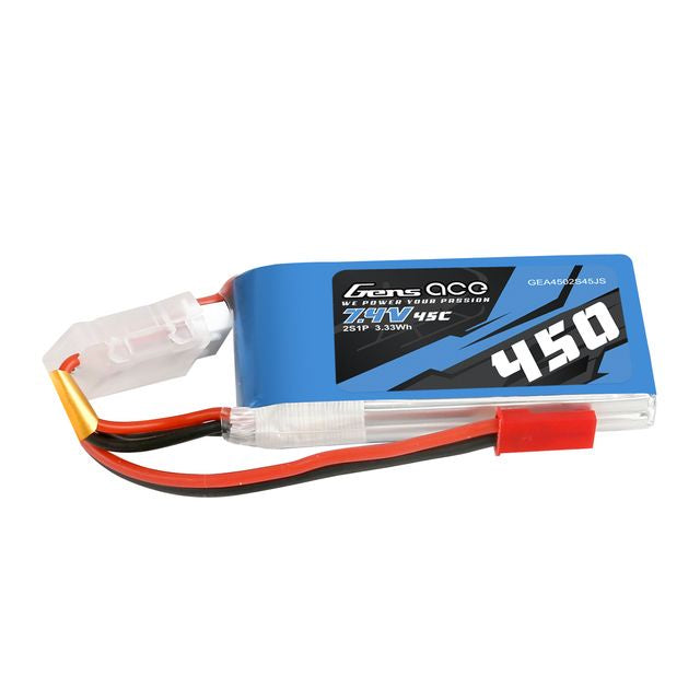 Gens Ace 2s LiPo Battery 45C (7.4V/450mAh) w/JST Connector GEA4502S45JS