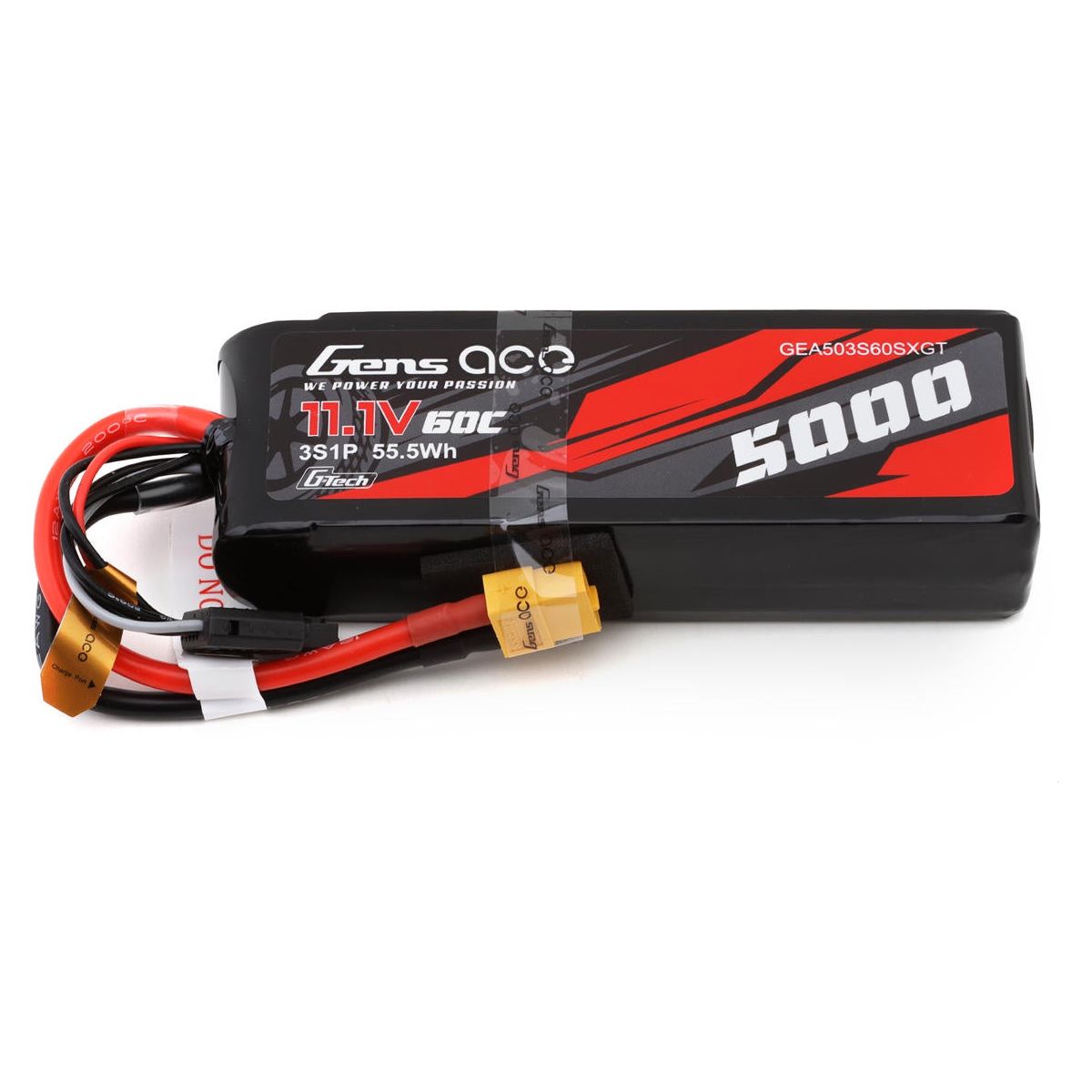 Gens Ace G-Tech Smart 3S LiPo Battery 60C (11.1V/5000mAh) w/XT60 Connector - GEA503S60SXGT