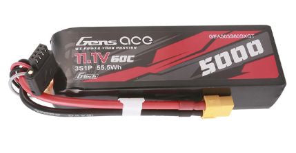 Gens Ace G-Tech Smart 3S LiPo Battery 60C (11.1V/5000mAh) w/XT60 Connector - GEA503S60X6GT