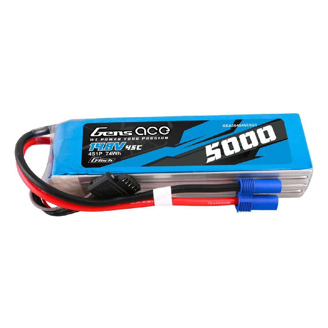 Gens Ace G-Tech Smart 4S LiPo Battery 45C (14.8V/5000mAh) w/EC5 Connector - GEA504S45E5GT