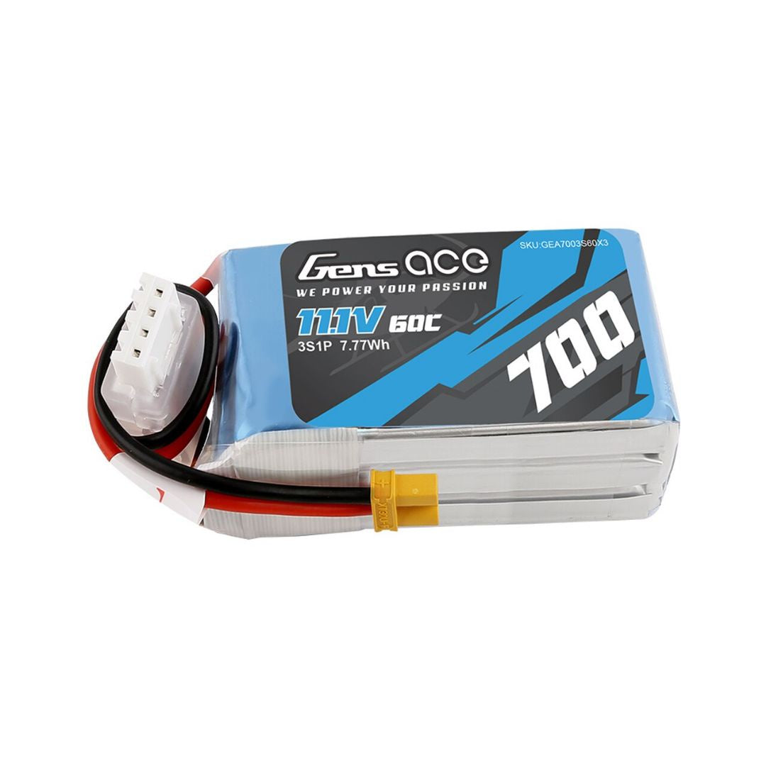 Gens Ace 700mAh 3S1P 11.1V 60C LiPo XT30 Plug Soft Case