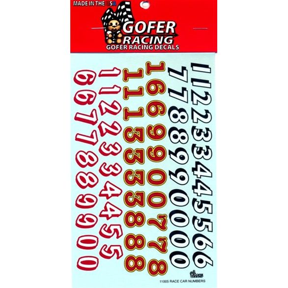 Race Car Number Decals 1/34 by Gofer Racing