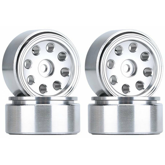 Wheels (4): 1.0" Eight-holes Beadlock Aluminum Assorted