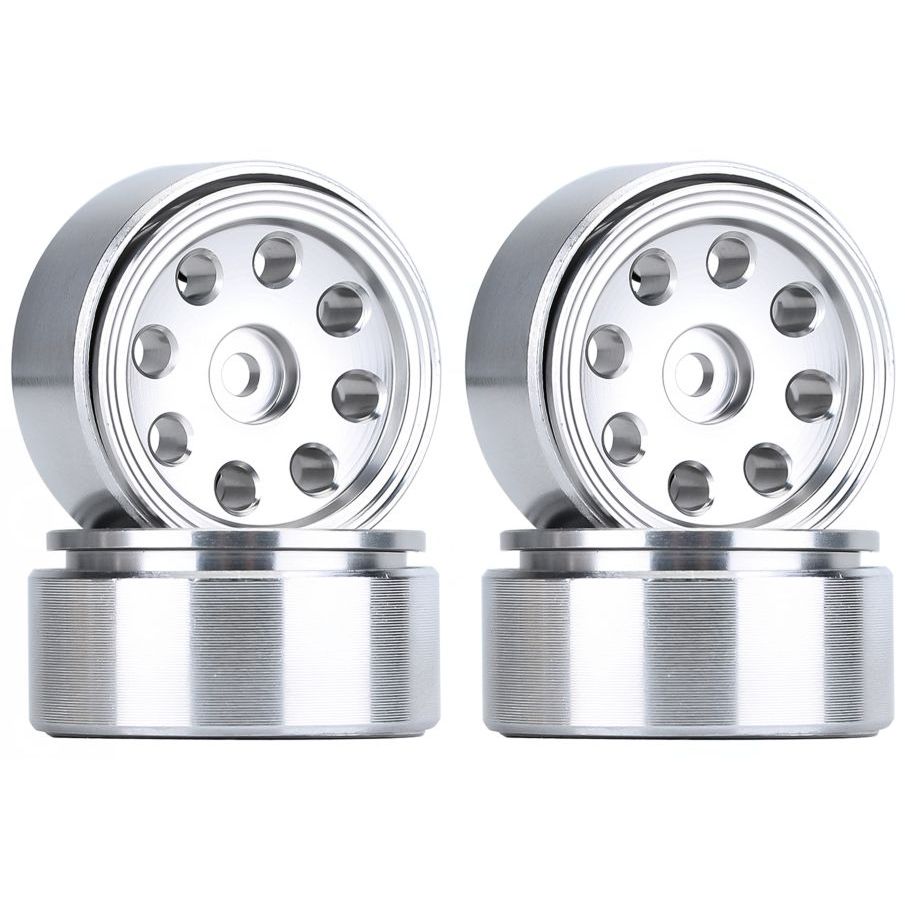 Wheels (4): 1.0" Eight-holes Beadlock Aluminum Assorted