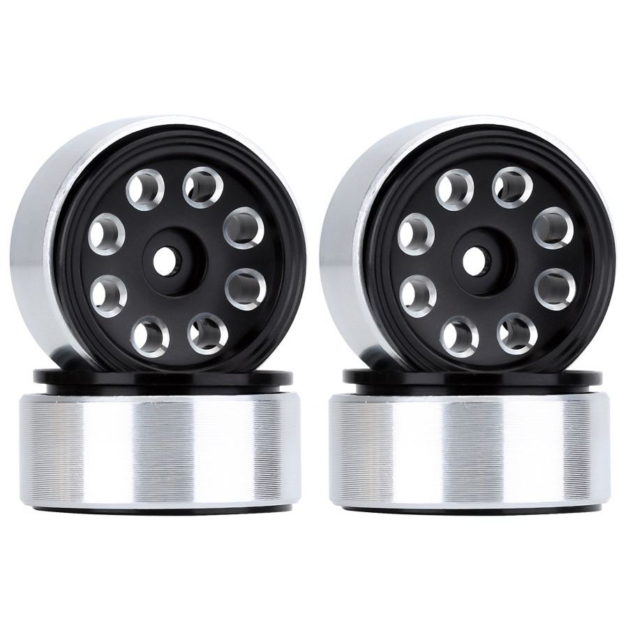 Wheels (4): 1.0" Eight-holes Beadlock Aluminum Assorted